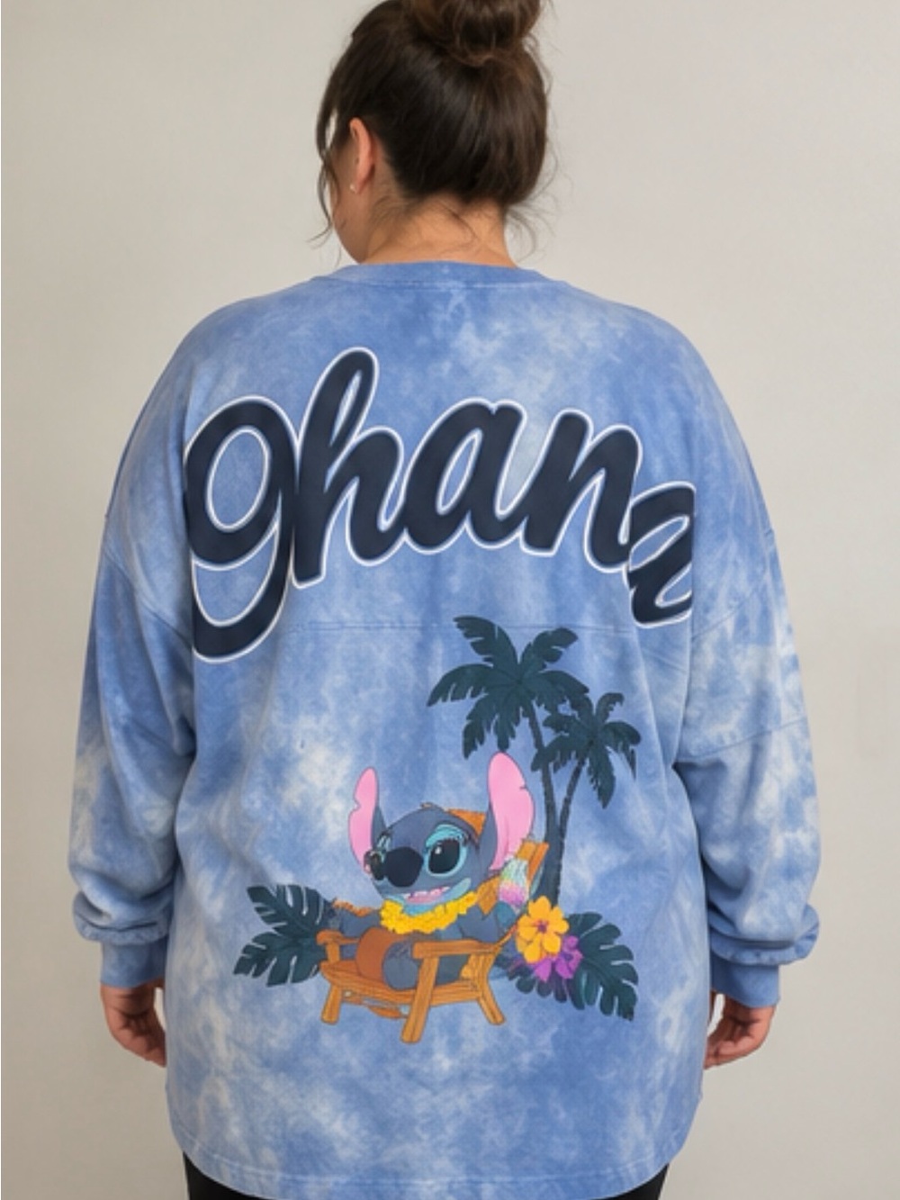 Disney Aulani Spirit Jersey Stitch Ohana Blue Tie Dye, Oversized XXL
